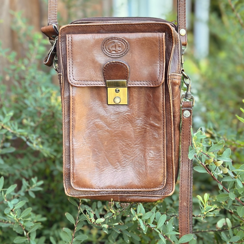 Vintage Crossbody Purse and Organizer - brown Leather - Picture 1 of 9